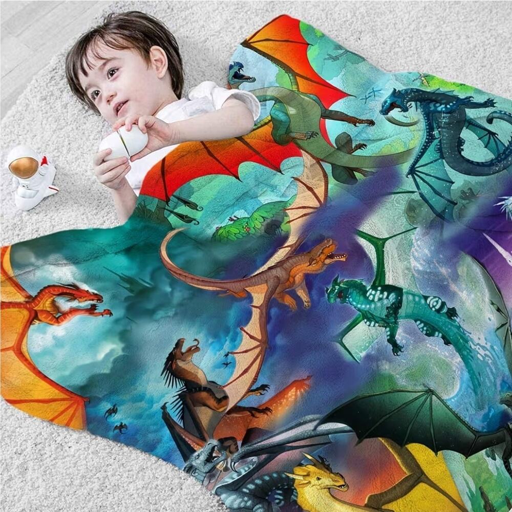 Wings Of Fire Ultra-Soft Micro Fleece Blanket, All Seasons, Bedding Sofa 50X40 - Picture 2 of 4
